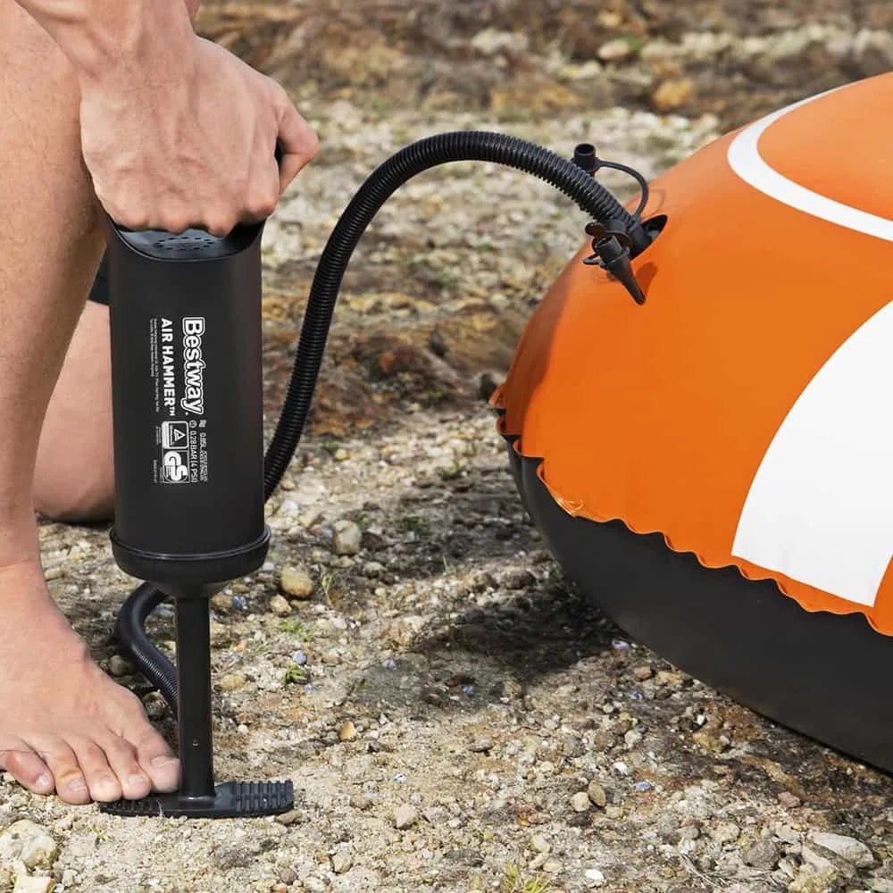 Bomba De Ar Manual 30cm Com 3 Bicos Adaptadores Bestway Cor Preto