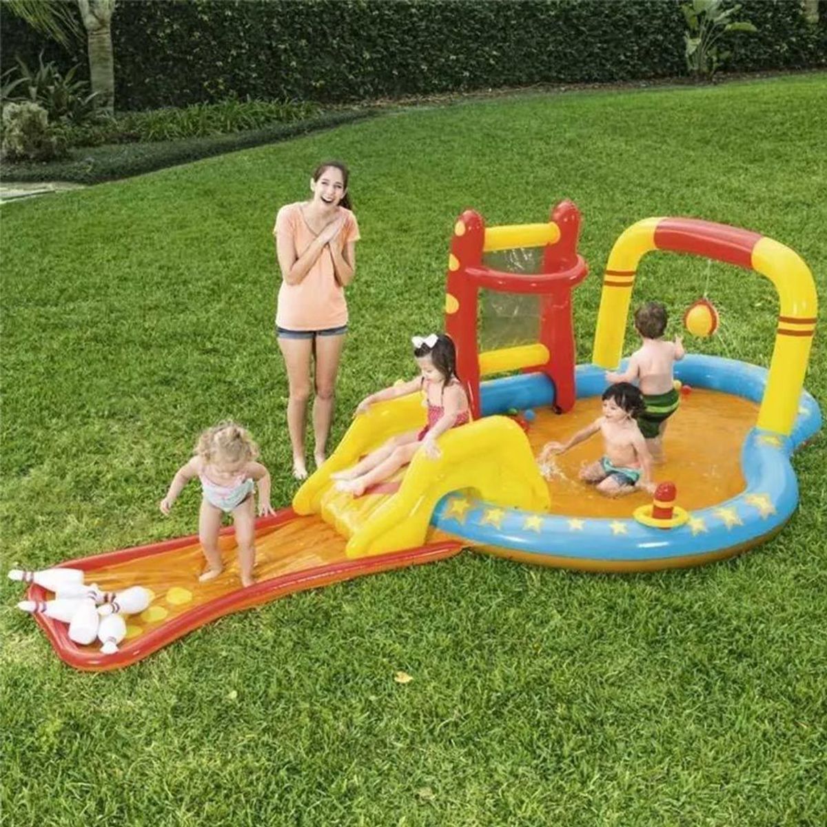 Piscina Interativa Inflável 314l Esportes 4,35m X 2,13m X 1,17m Bestway