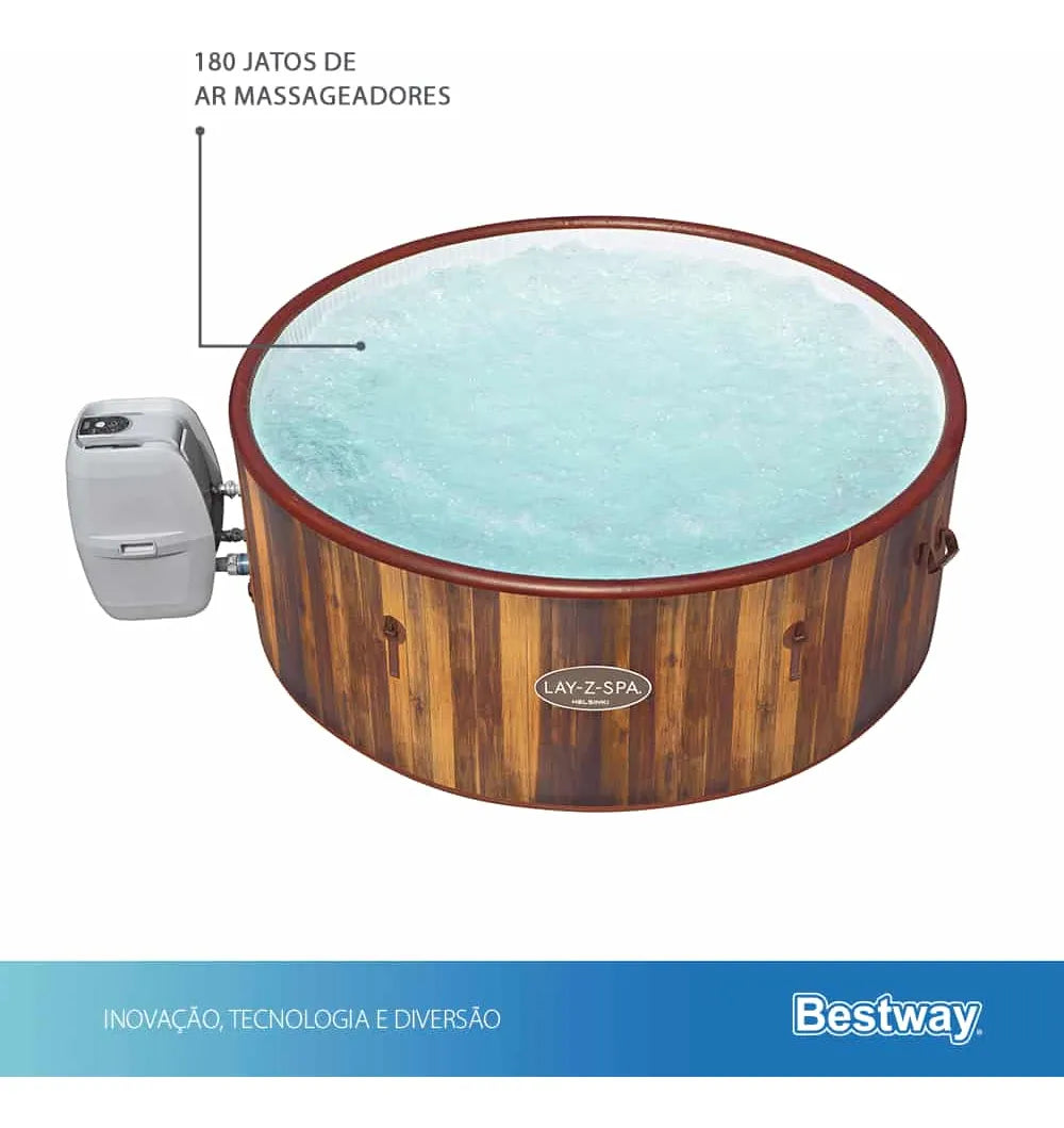 Piscina Spa Inflável Helsinki 1123 Litros C/ Bomba Aquecedor Cor Marrom 110V