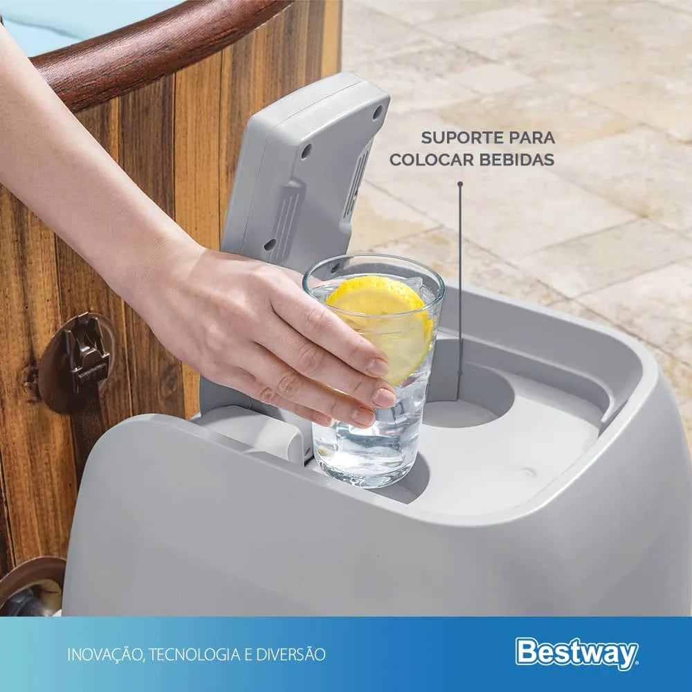 Piscina Spa Inflável Helsinki 1123 Litros C/ Bomba Aquecedor Cor Marrom 110V