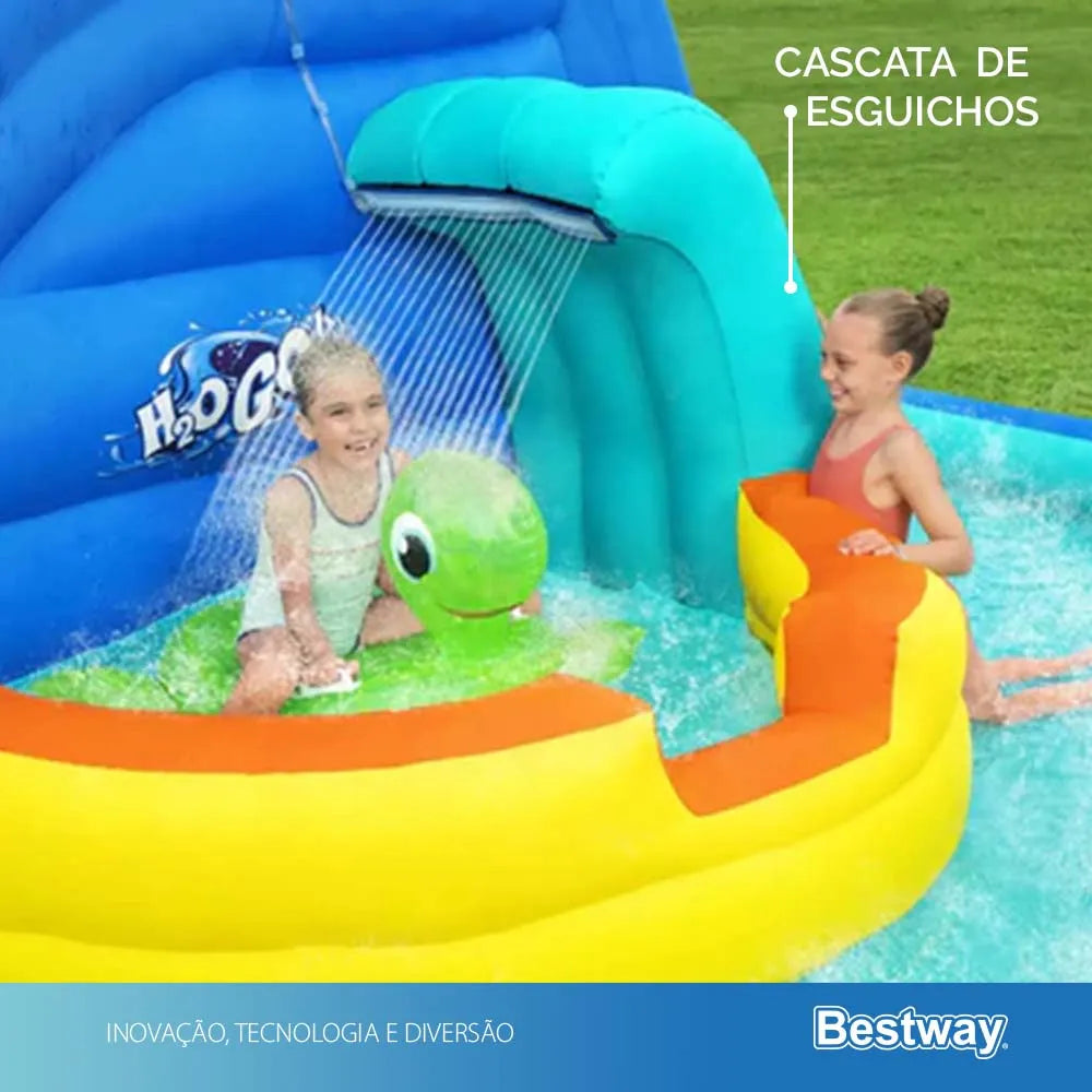 Mega Parque Aquático Infantil Inflável Onda Fantástica 220v Gigante Bestway Azul 220v