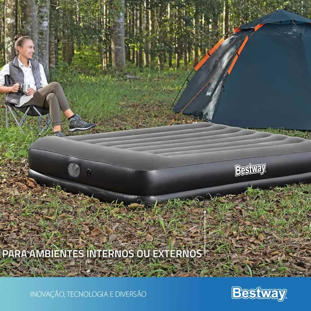 Colchão Inflável Bivolt Queen Casal Suporta 300kg Tritech Usb Elétrico Bestway