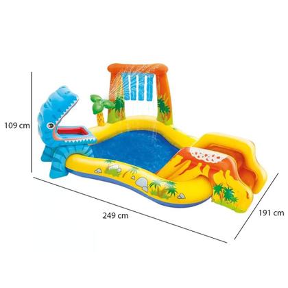 Piscina Playground Dinossauro 310L com Bomba de Ar Manual