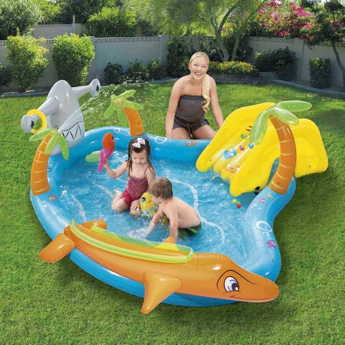 Piscina Inflável Interativa 273l Mundo áquatico 2,80m X 2,57m X 87cm Bestway