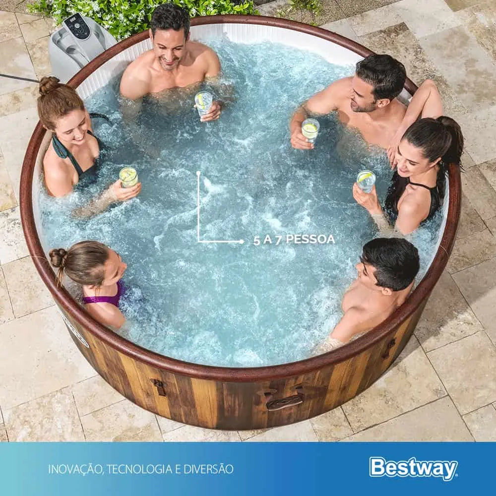 Piscina Spa Inflável Helsinki 1123 Litros C/ Bomba Aquecedor Cor Marrom 110V