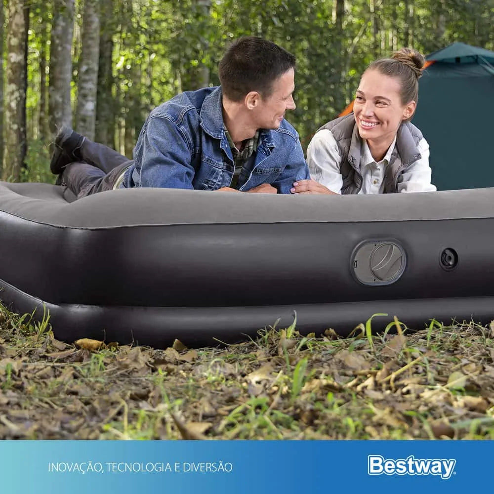 Colchão Inflável Bivolt Queen Casal Suporta 300kg Tritech Usb Elétrico Bestway