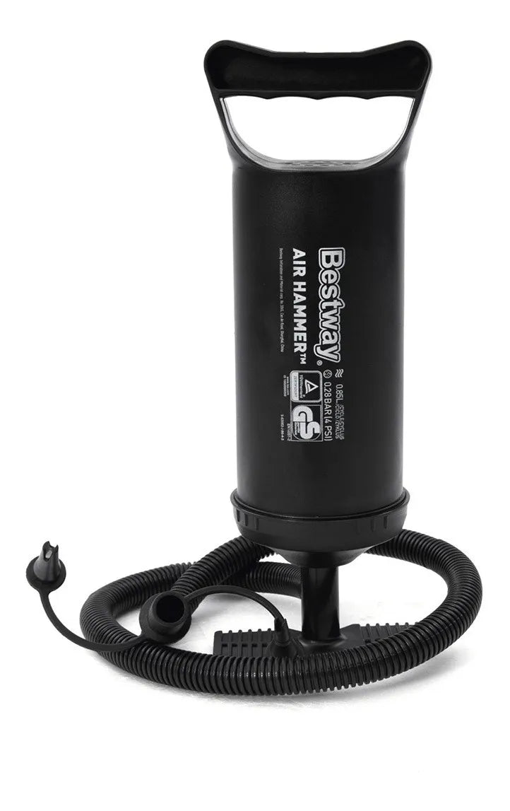 Bomba De Ar Manual 30cm Com 3 Bicos Adaptadores Bestway Cor Preto