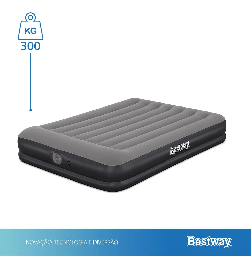 Colchão Inflável Bivolt Queen Casal Suporta 300kg Tritech Usb Elétrico Bestway