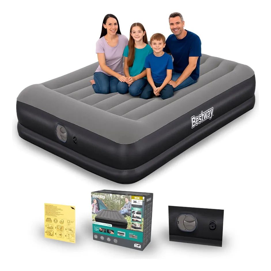 Colchão Inflável Bivolt Queen Casal Suporta 300kg Tritech Usb Elétrico Bestway