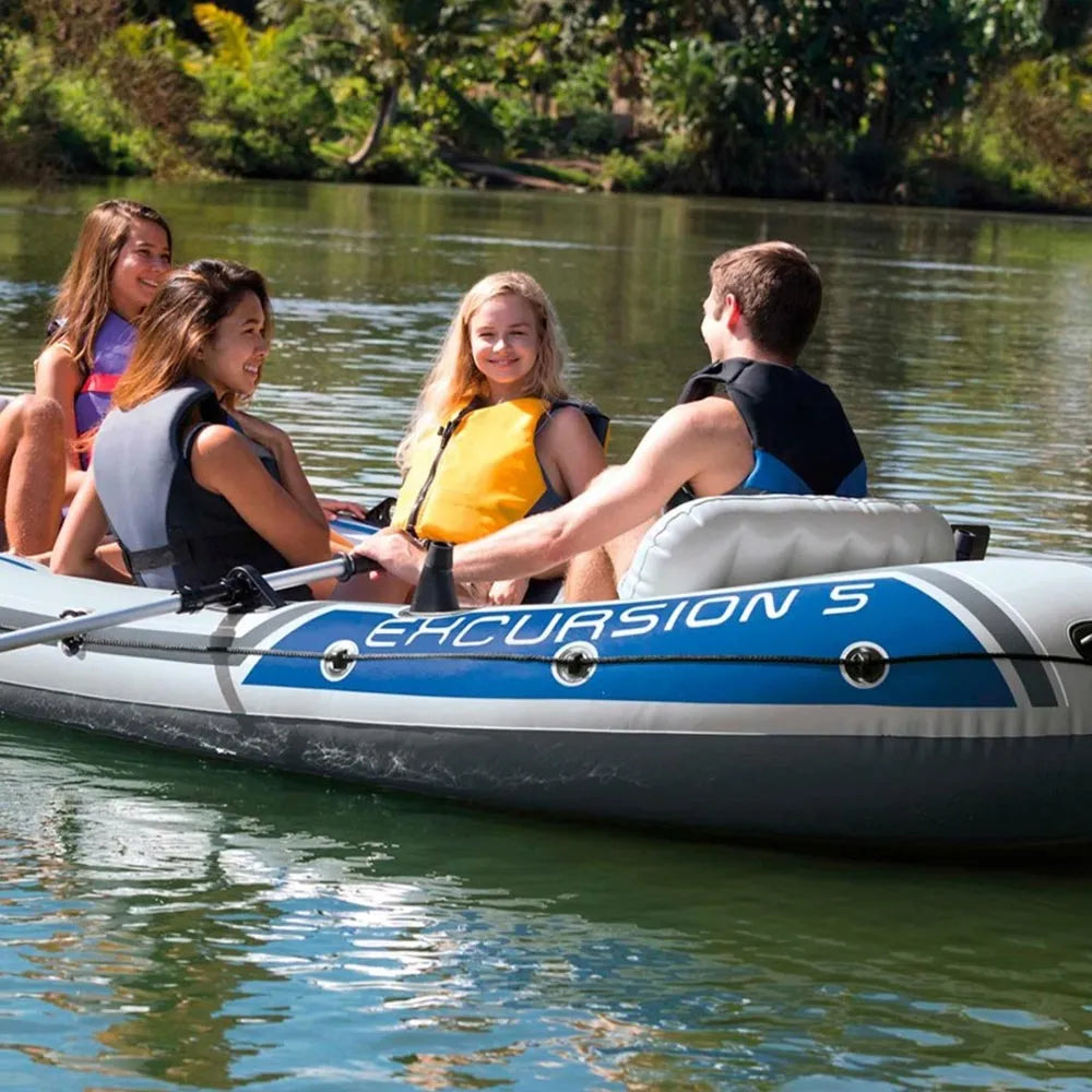 Bote Inflável Intex Excursion 5 Remos Bomba Capota Suporte