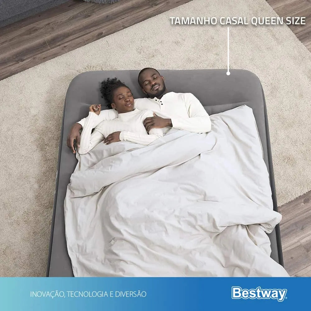 Colchão Inflável Bivolt Queen Casal Suporta 300kg Tritech Usb Elétrico Bestway