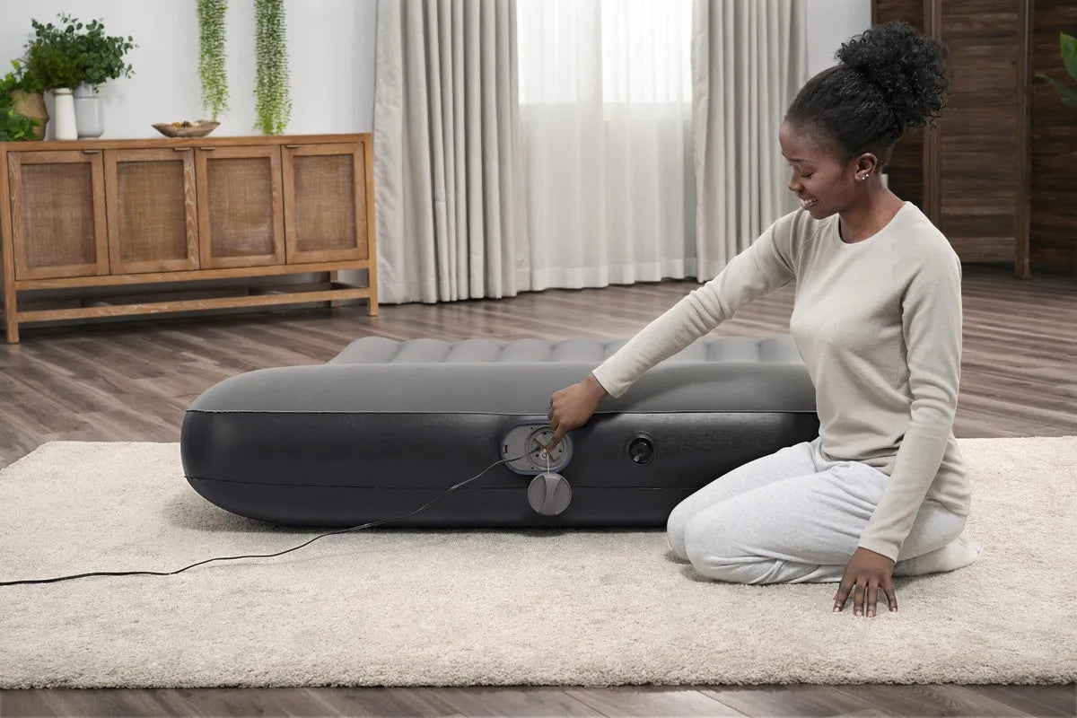 Colchão Inflável Tritech Queen Bivolt Usb Elétrico Bestway Cinza-escuro