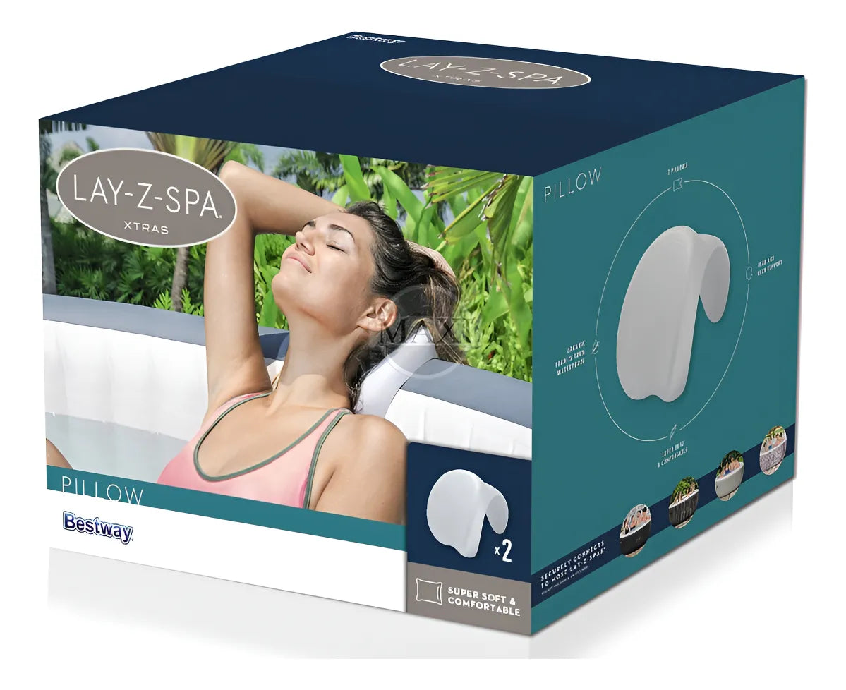 Conjunto 02 Encostos De Cabeça Lay Z Spa Bestway #60307 Branco