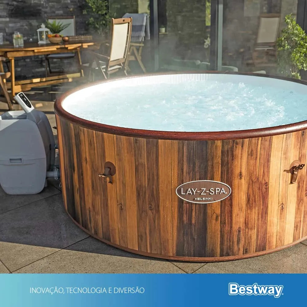 Piscina Spa Inflável Helsinki 1123 Litros C/ Bomba Aquecedor Cor Marrom 110V