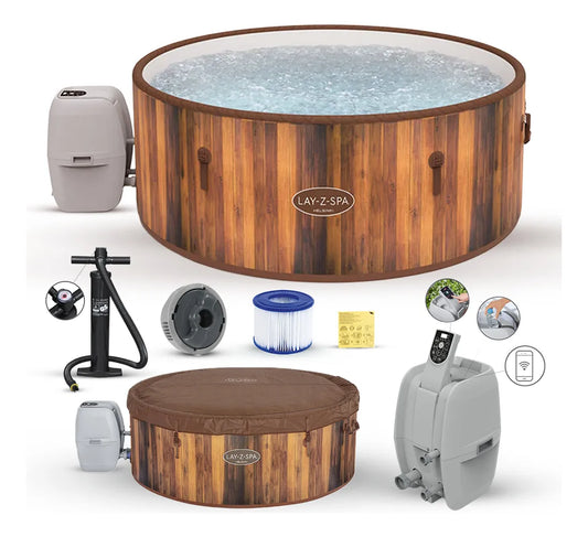 Piscina Spa Inflável Helsinki 1123 Litros C/ Bomba Aquecedor Cor Marrom 110V