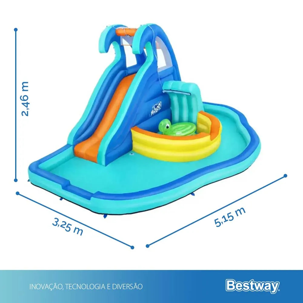Mega Parque Aquático Infantil Inflável Onda Fantástica 220v Gigante Bestway Azul 220v