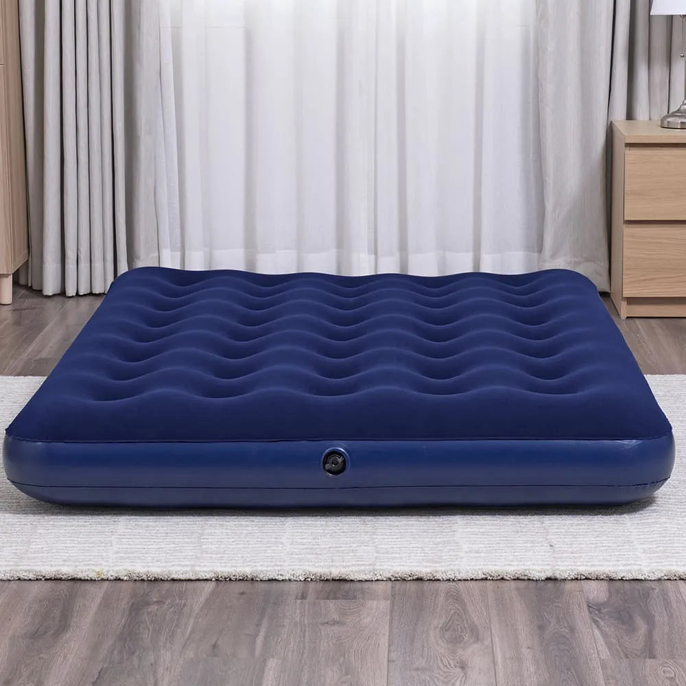 Colchão Inflável Casal Resistente 300kg + Bomba Ar Bestway Cor Azul