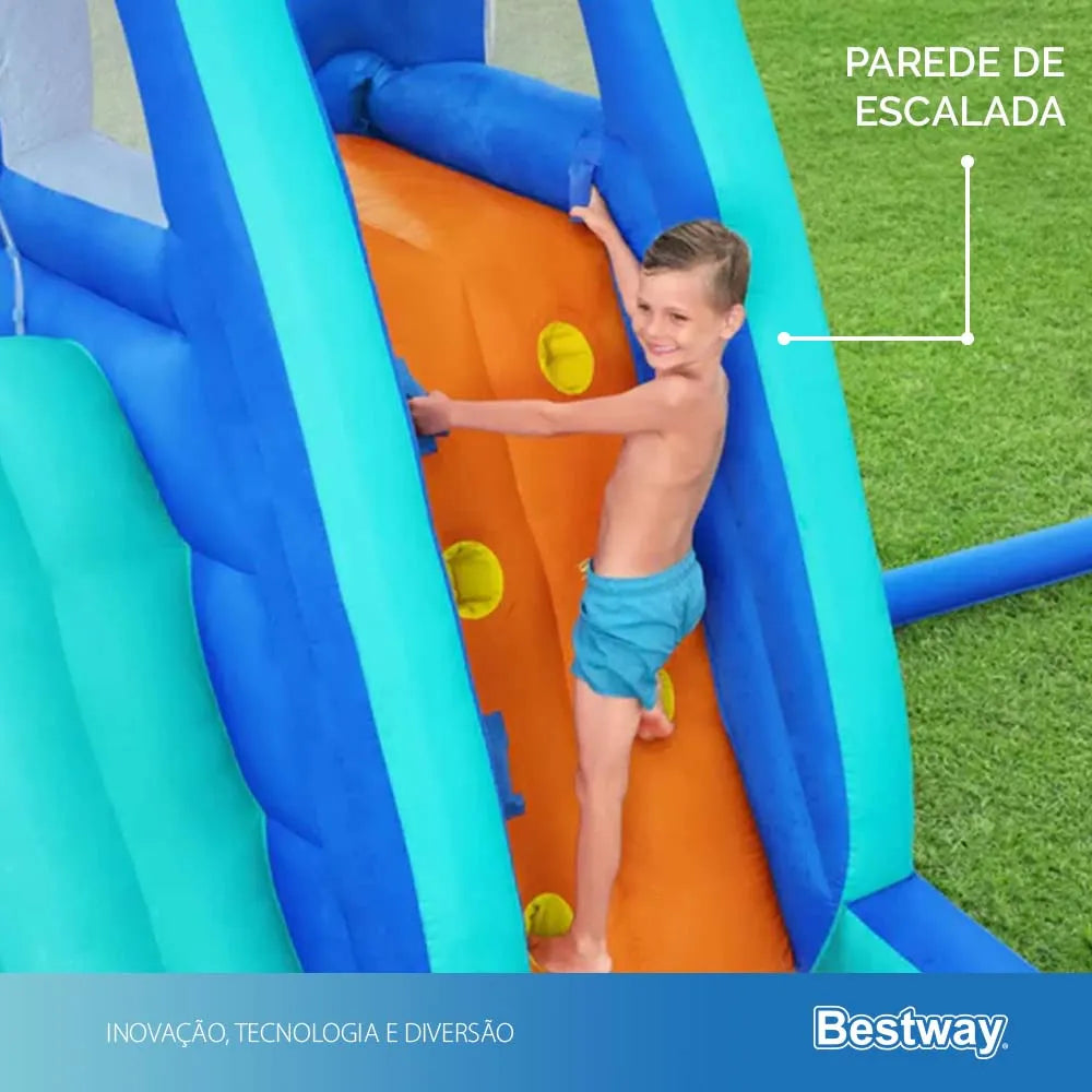Mega Parque Aquático Infantil Inflável Onda Fantástica 220v Gigante Bestway Azul 220v