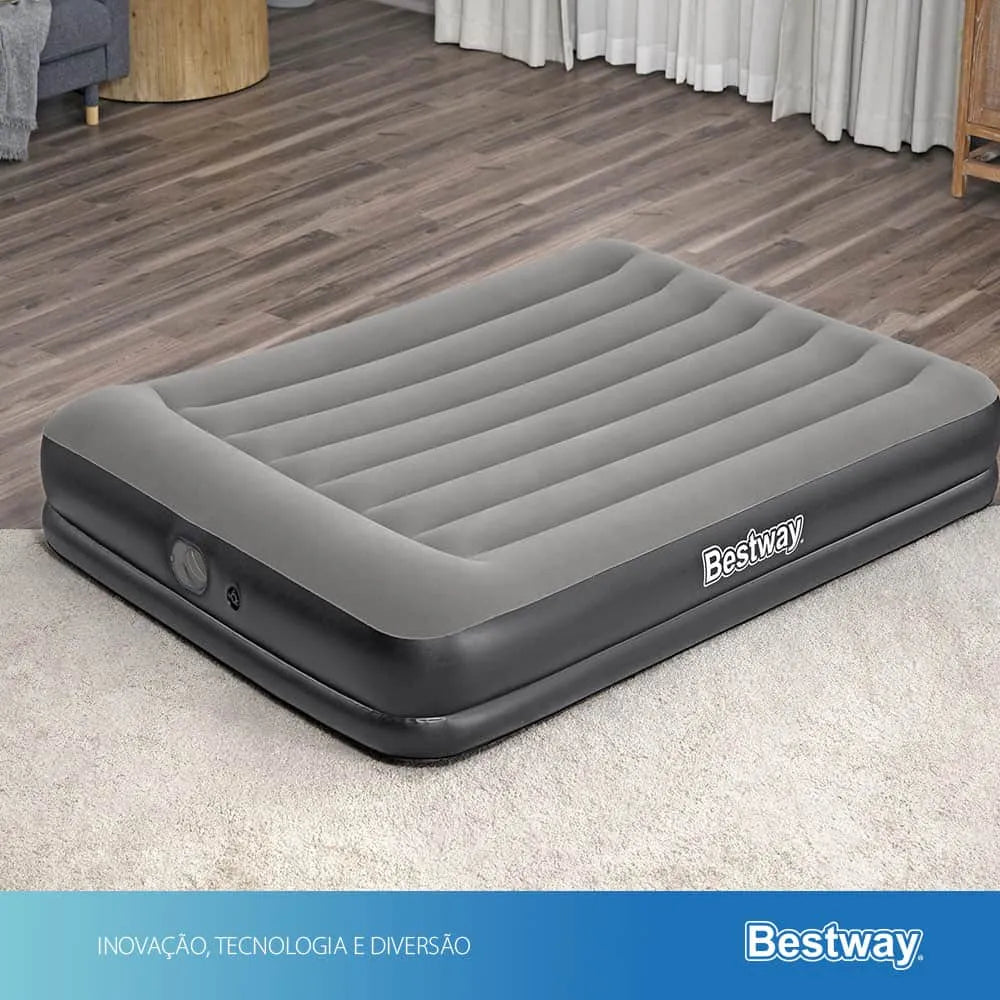 Colchão Inflável Bivolt Queen Casal Suporta 300kg Tritech Usb Elétrico Bestway